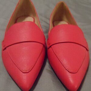 New Schutz 'Elite' Hot Pink Pointed Toe Flat Loafer Shoes Size 7B